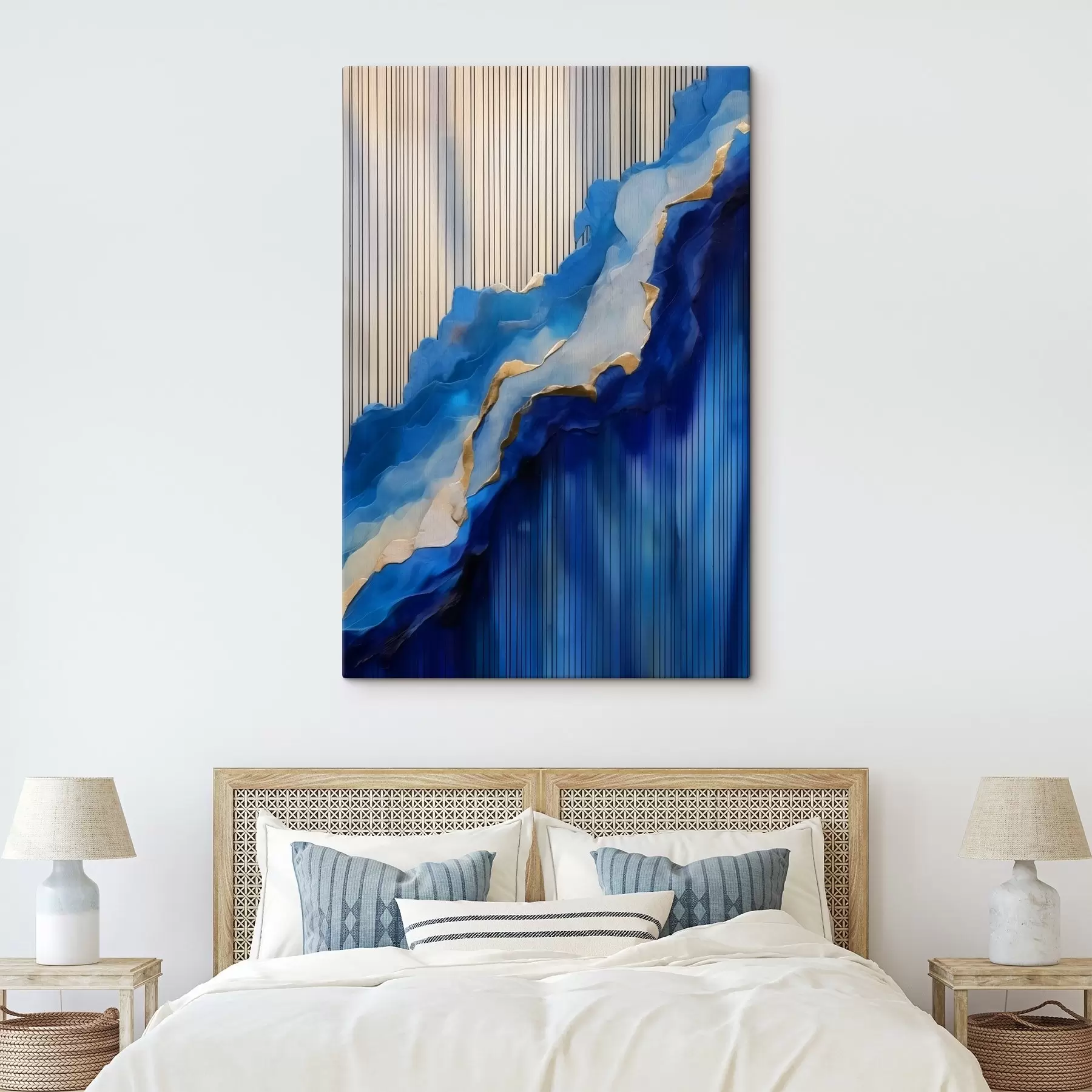 Obraz Abstraktní modré textury s čarami v pozadí Č. s43002