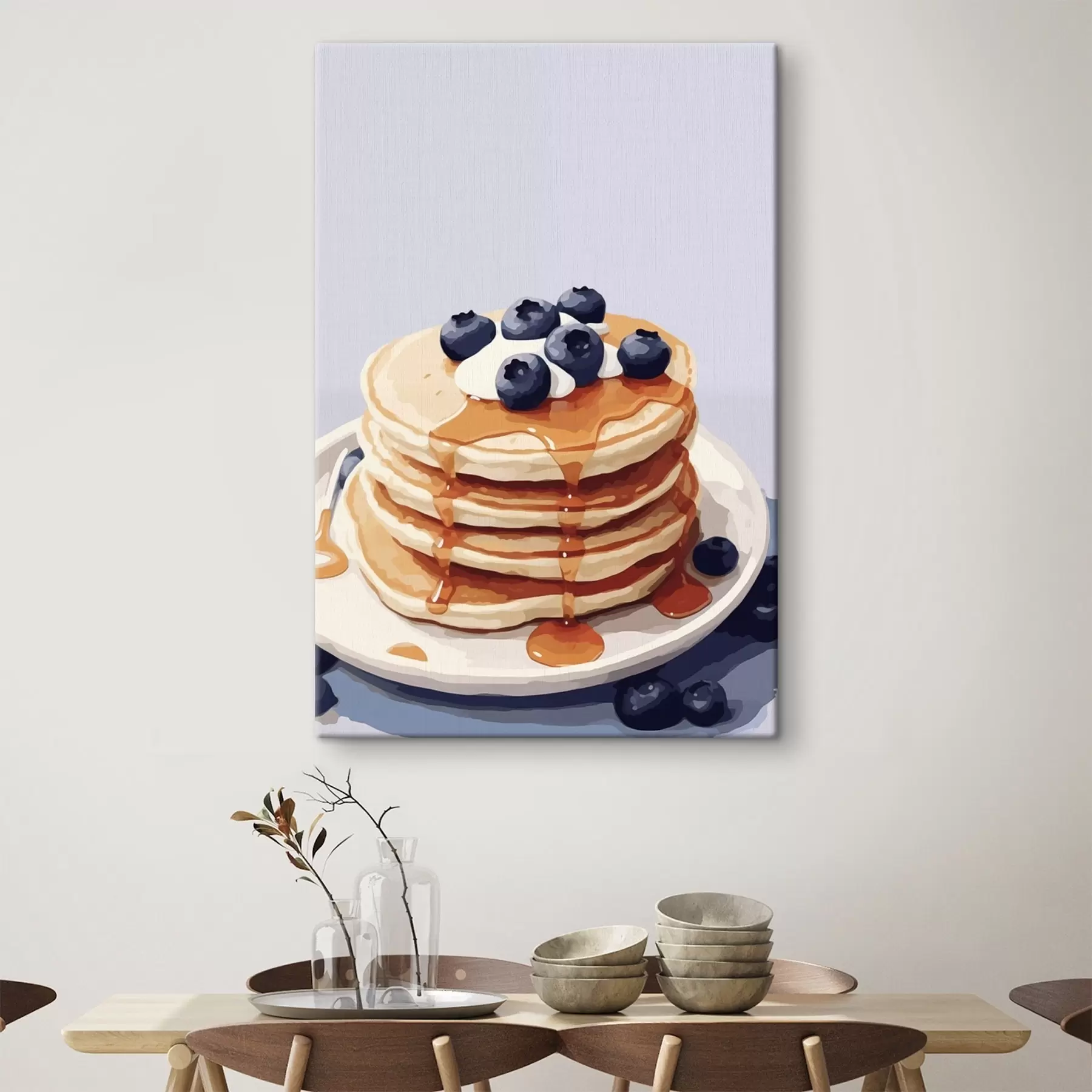 Obraz Palačinky se sirupem a borůvkami na talíři Č. s43009