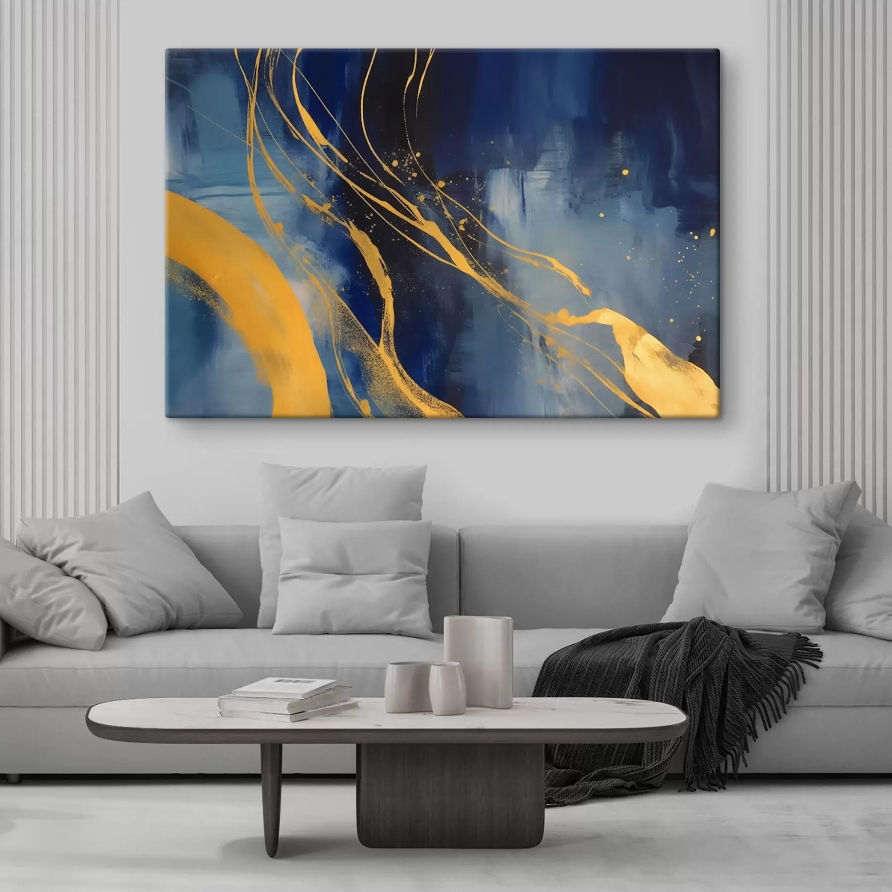 Obraz Abstrakce v modrých a žlutých odstínech Č. s43014