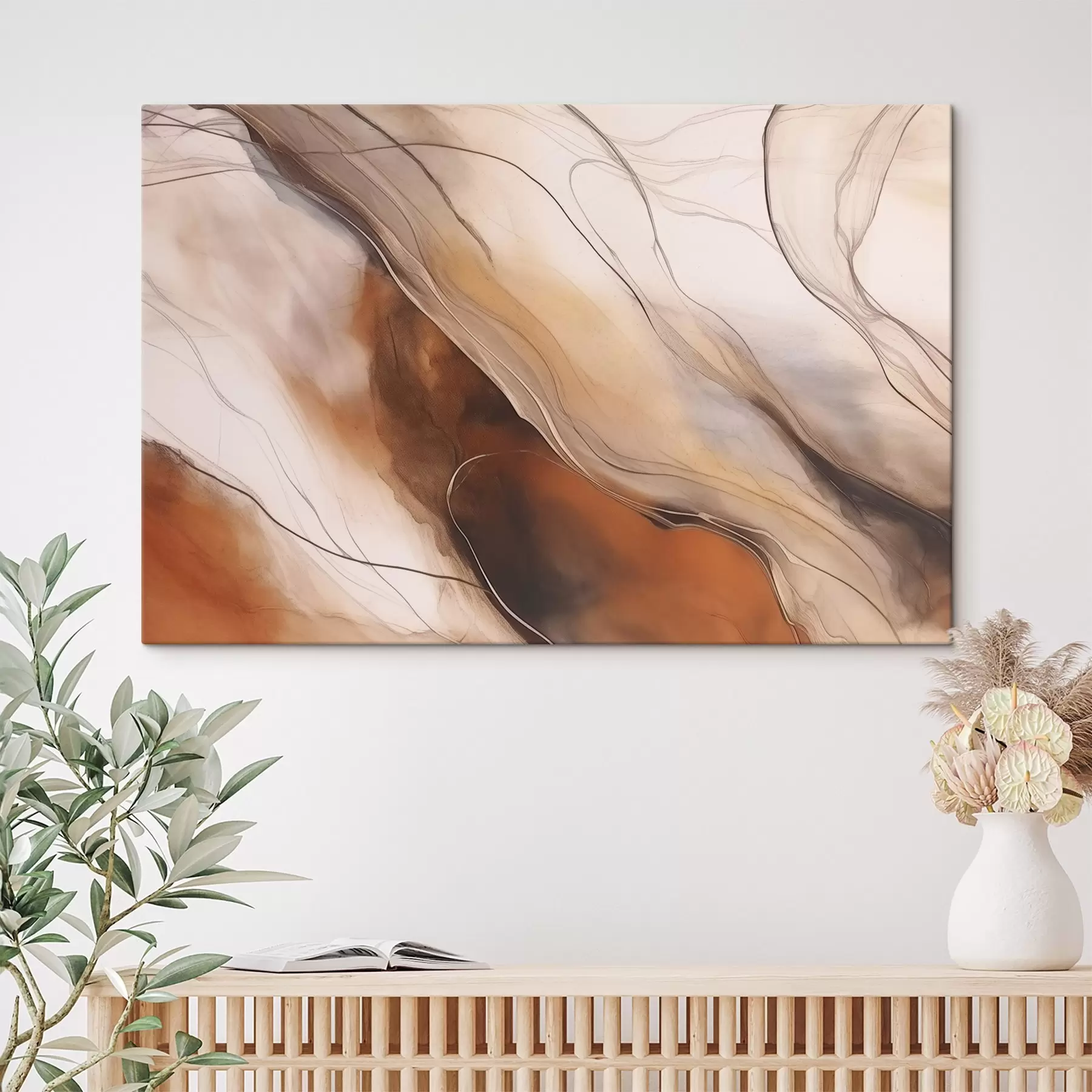 Fototapet Abstraktní malba v teplých tónech s43017