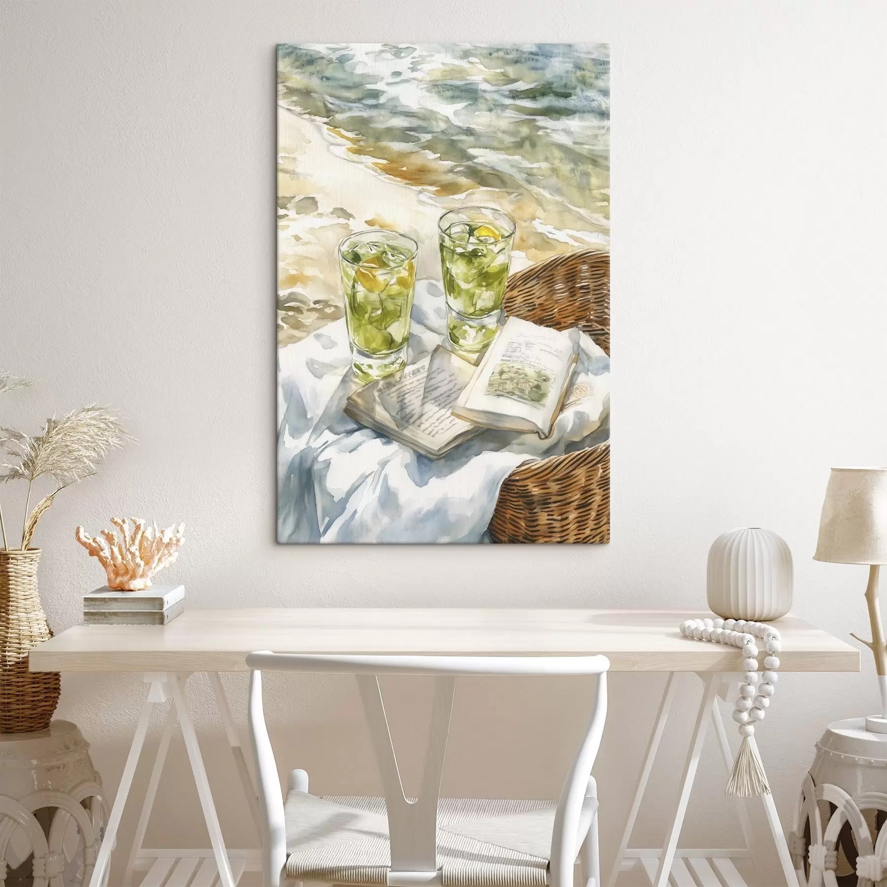 Obraz Piknik u moře, letní koktejly, poezie, akvarel Č. s43068