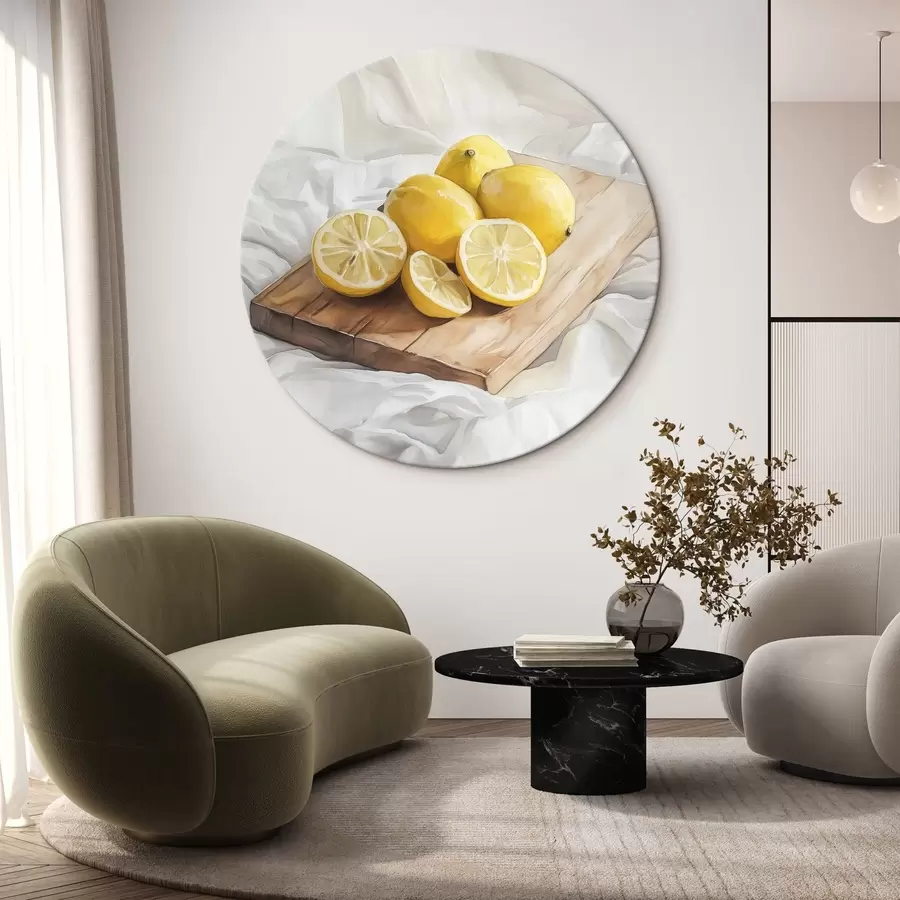 Obraz Estetické citrony na dřevěné desce, bytové dekorace, přirozené osvětlení Č. r43062