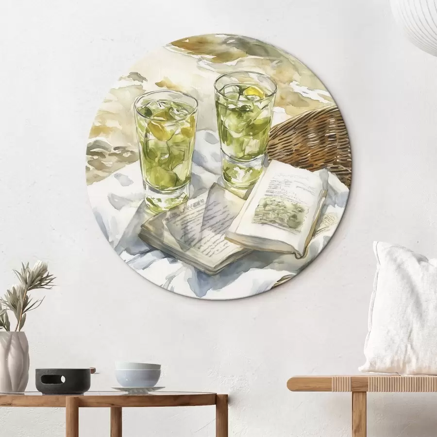 Obraz Piknik u moře, letní koktejly, poezie, akvarel Č. r43068