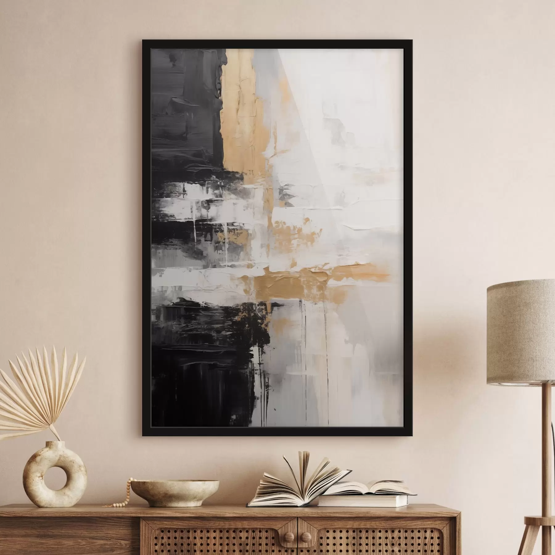 Fototapet Abstraktní kompozice v černé, bílé f43138