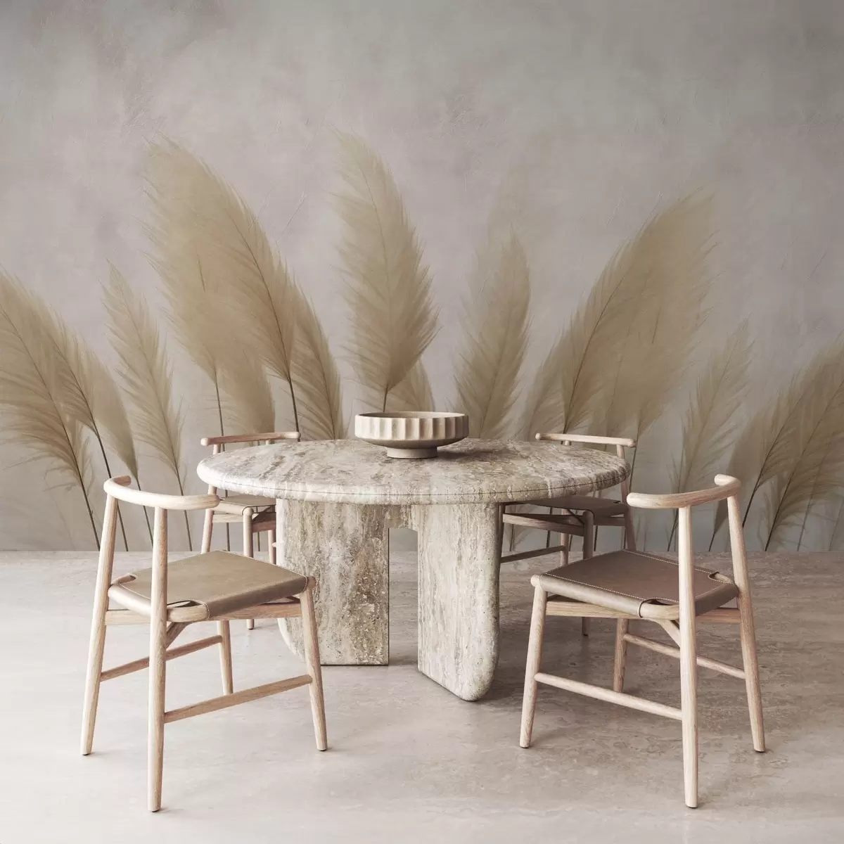 Fototapet Vysoké rostliny na světle béžovém pozadí w08857