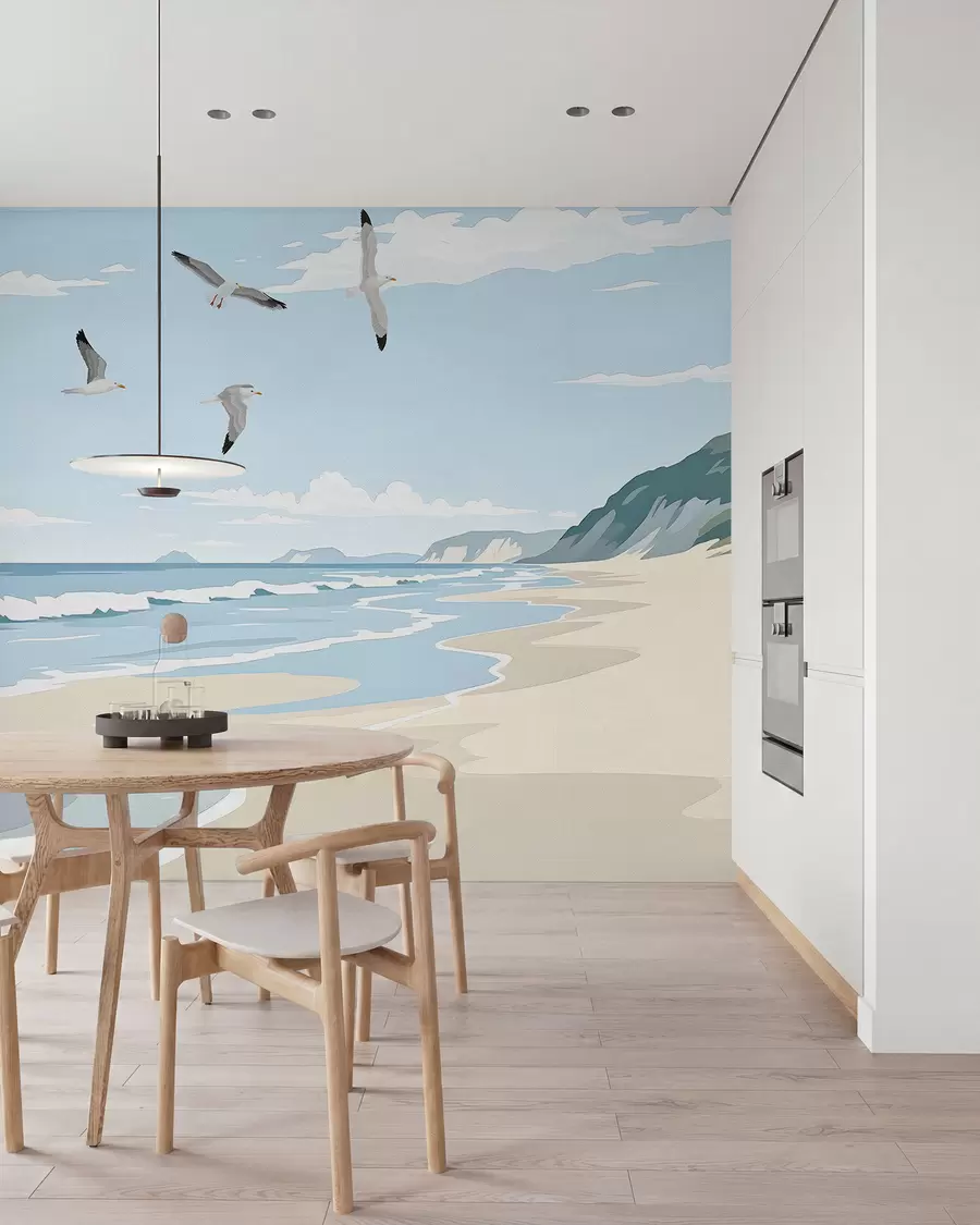 Fototapet Mořská krajina malovaná olejovými barvami w03338