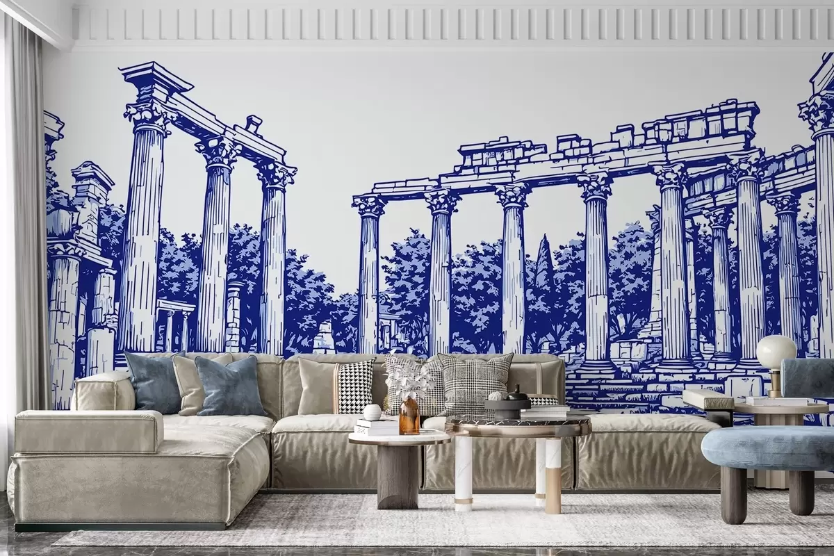 Fototapet Ručně kreslené zničené město w03341