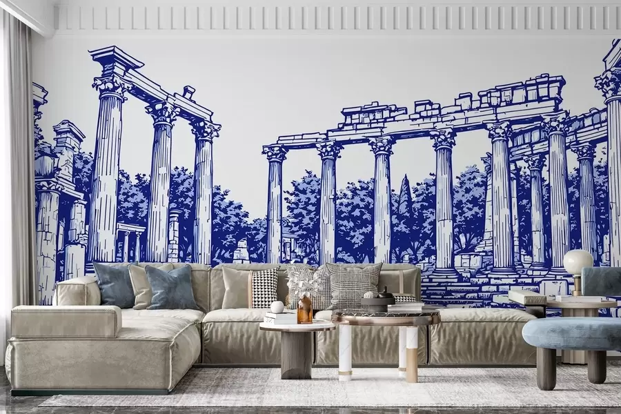 Fototapet Ručně kreslené zničené město w03341