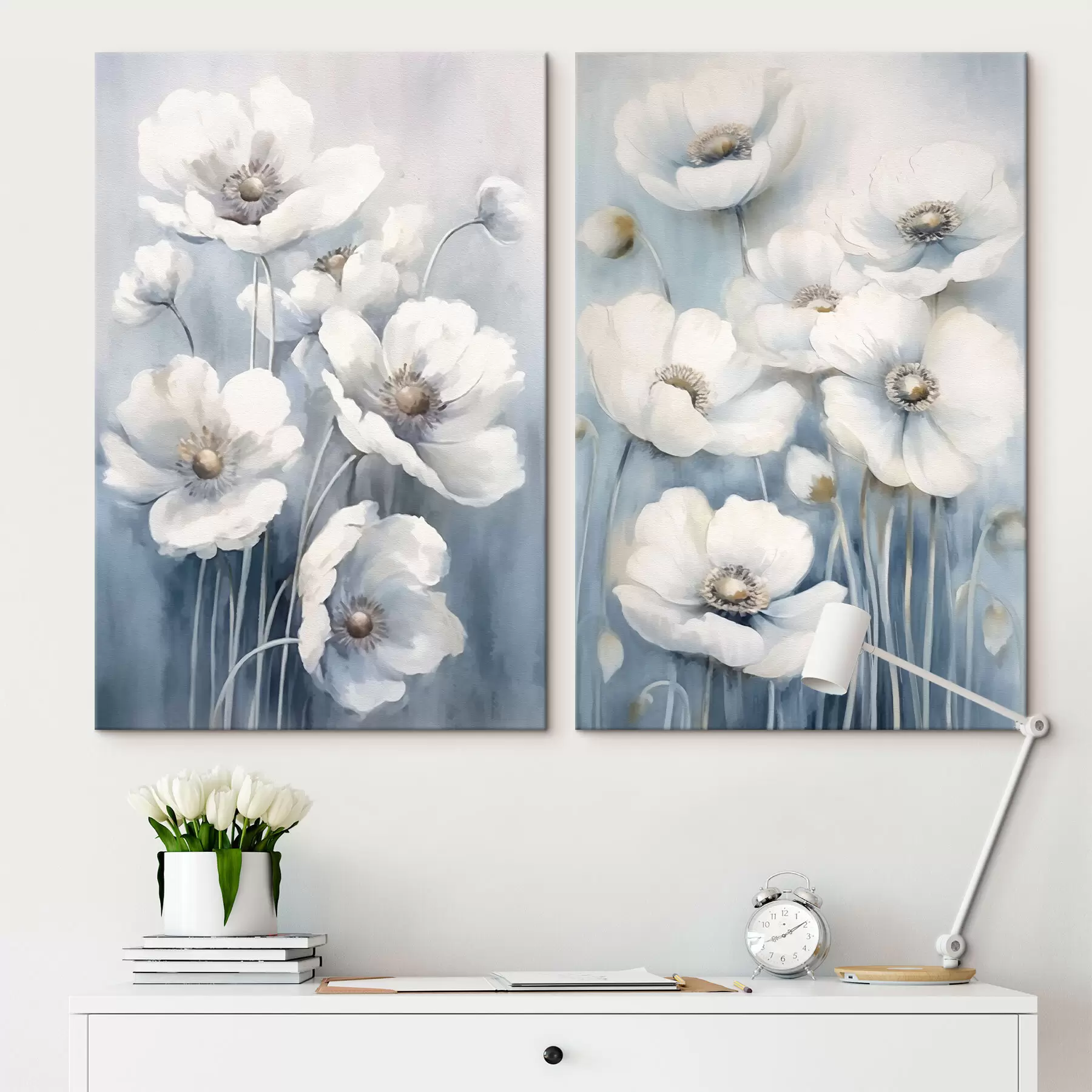 Obraz Bílé vintage květiny Č. m00430