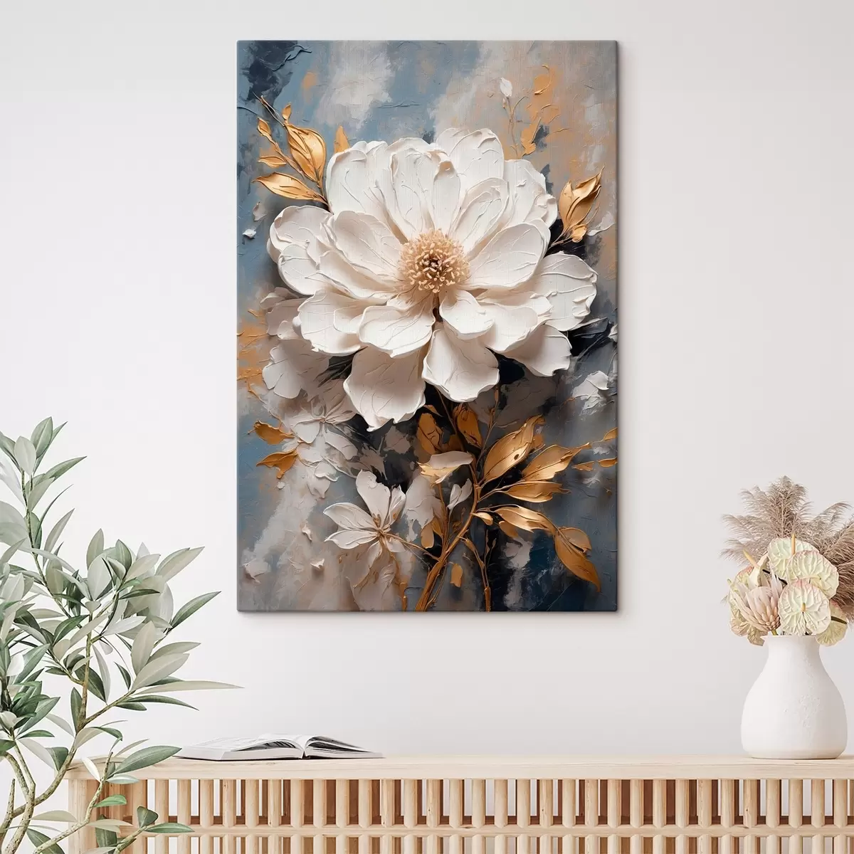 Obraz bílá květina Č. s43090