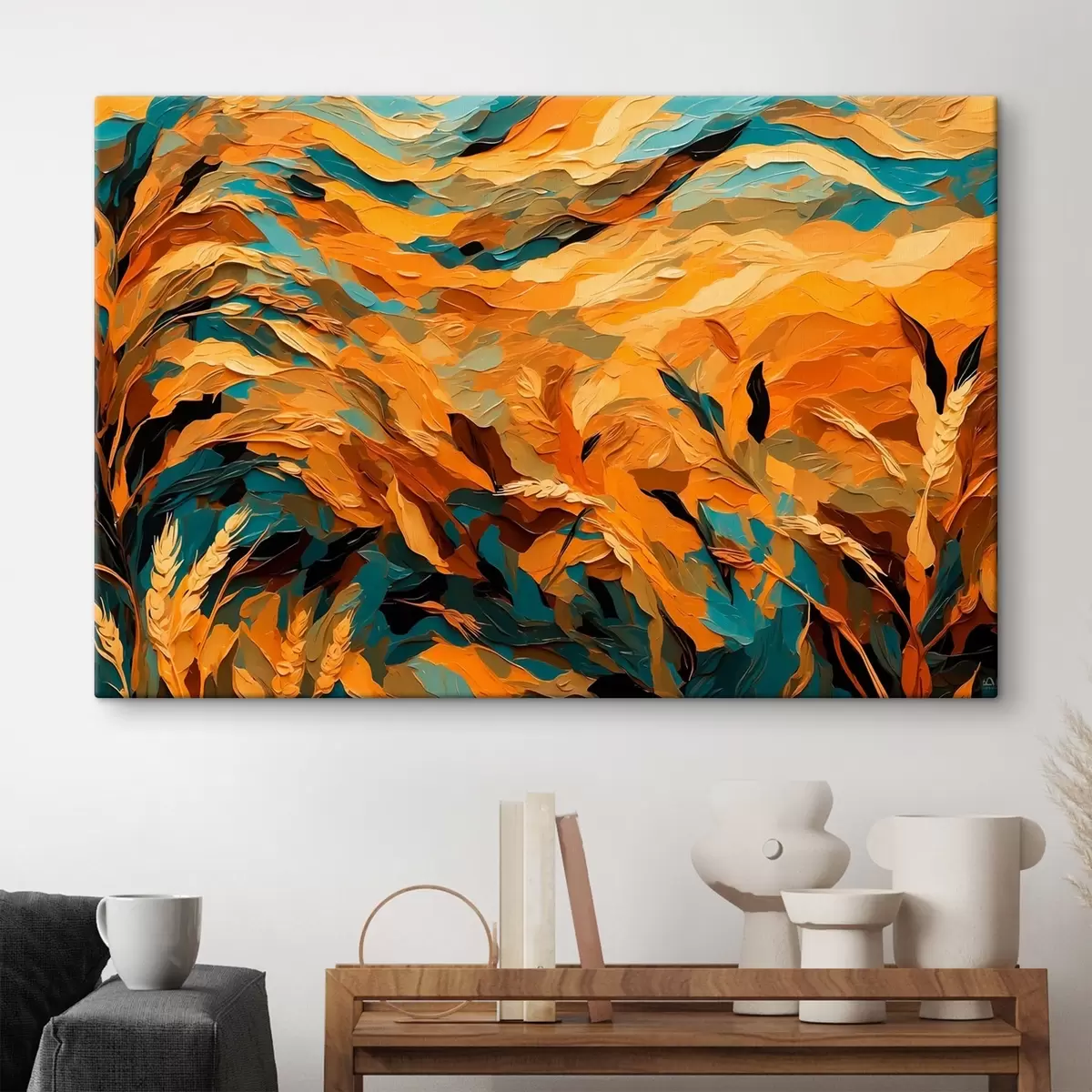 Obraz Abstraktní pšeničné pole ve stylu olejomalby Č. s43096