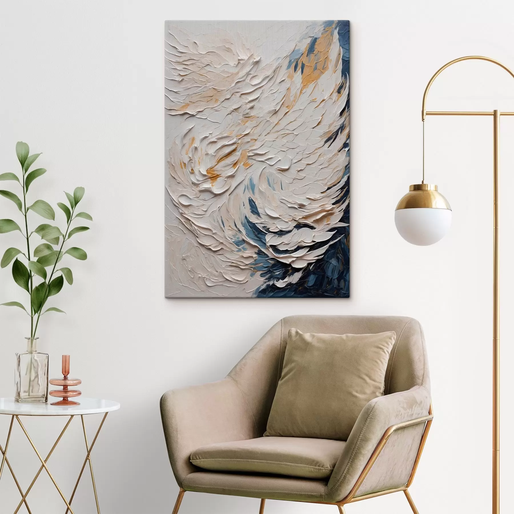 Fototapet Abstraktní bílé křídlo ve stylu olejomalby s43097