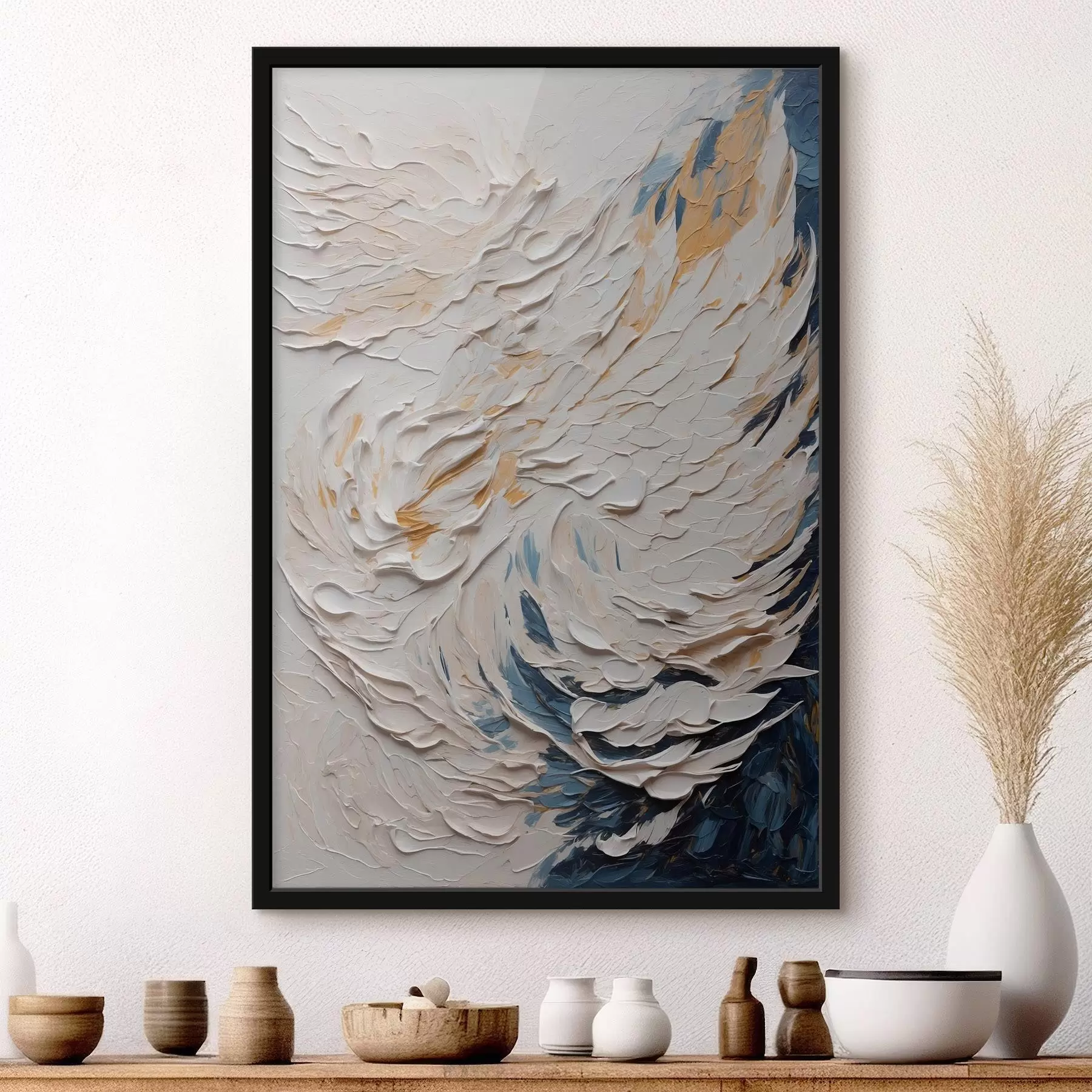 Fototapet Abstraktní bílé křídlo ve stylu olejomalby f43097