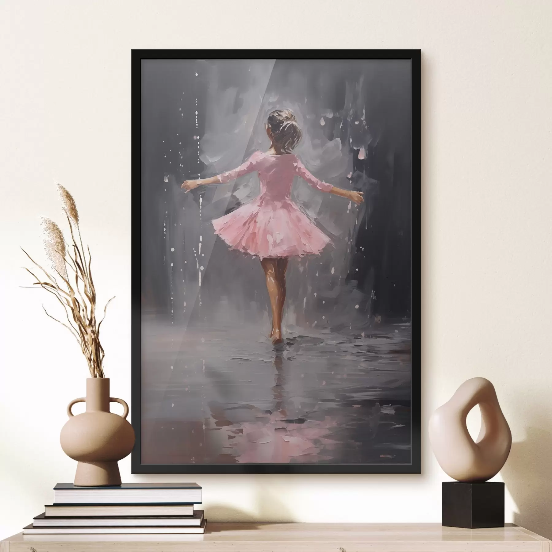 Obraz Lidé, dívka v růžových šatech, imitace olejomalby Č. f43258