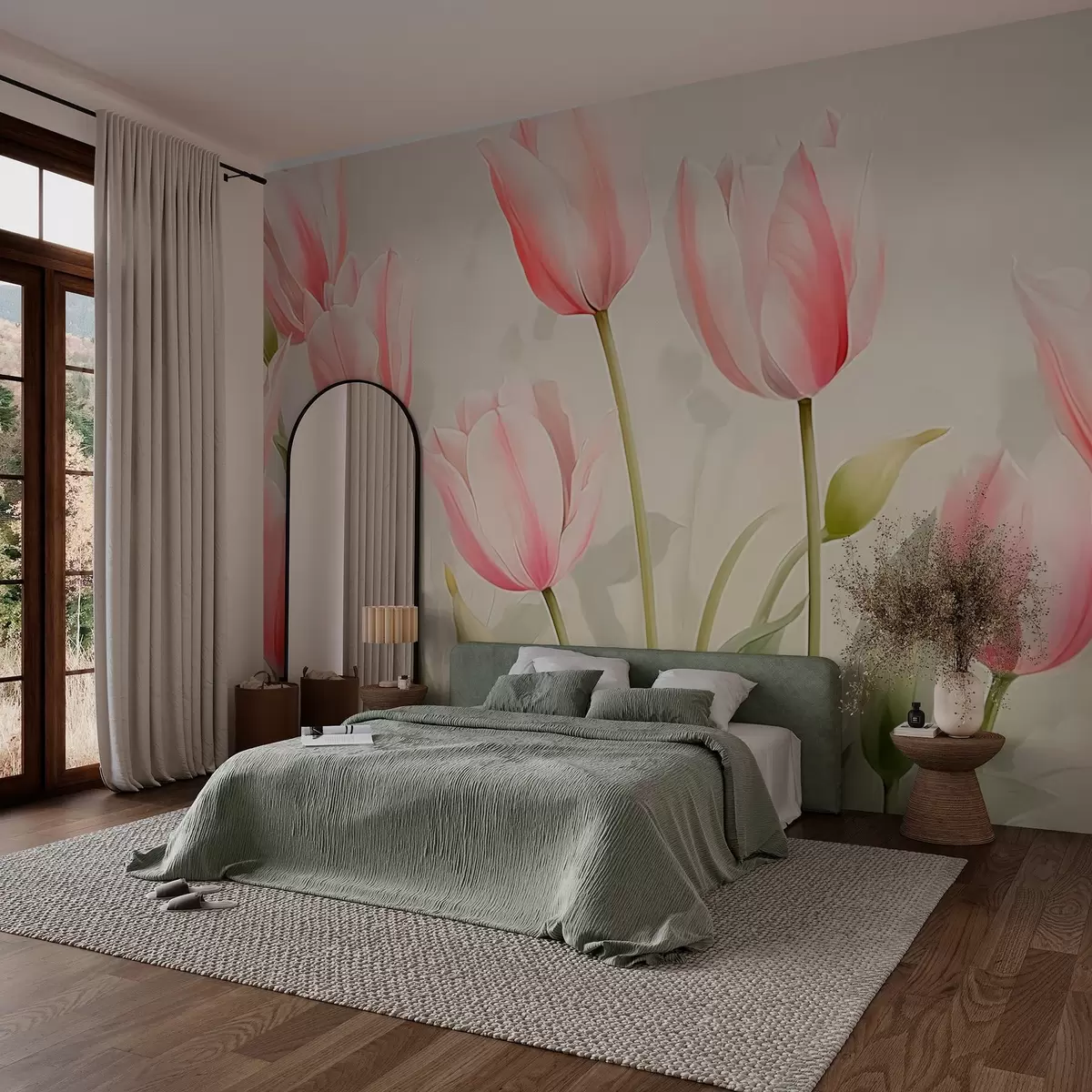 Fototapet Jemné růžové tulipány w03368