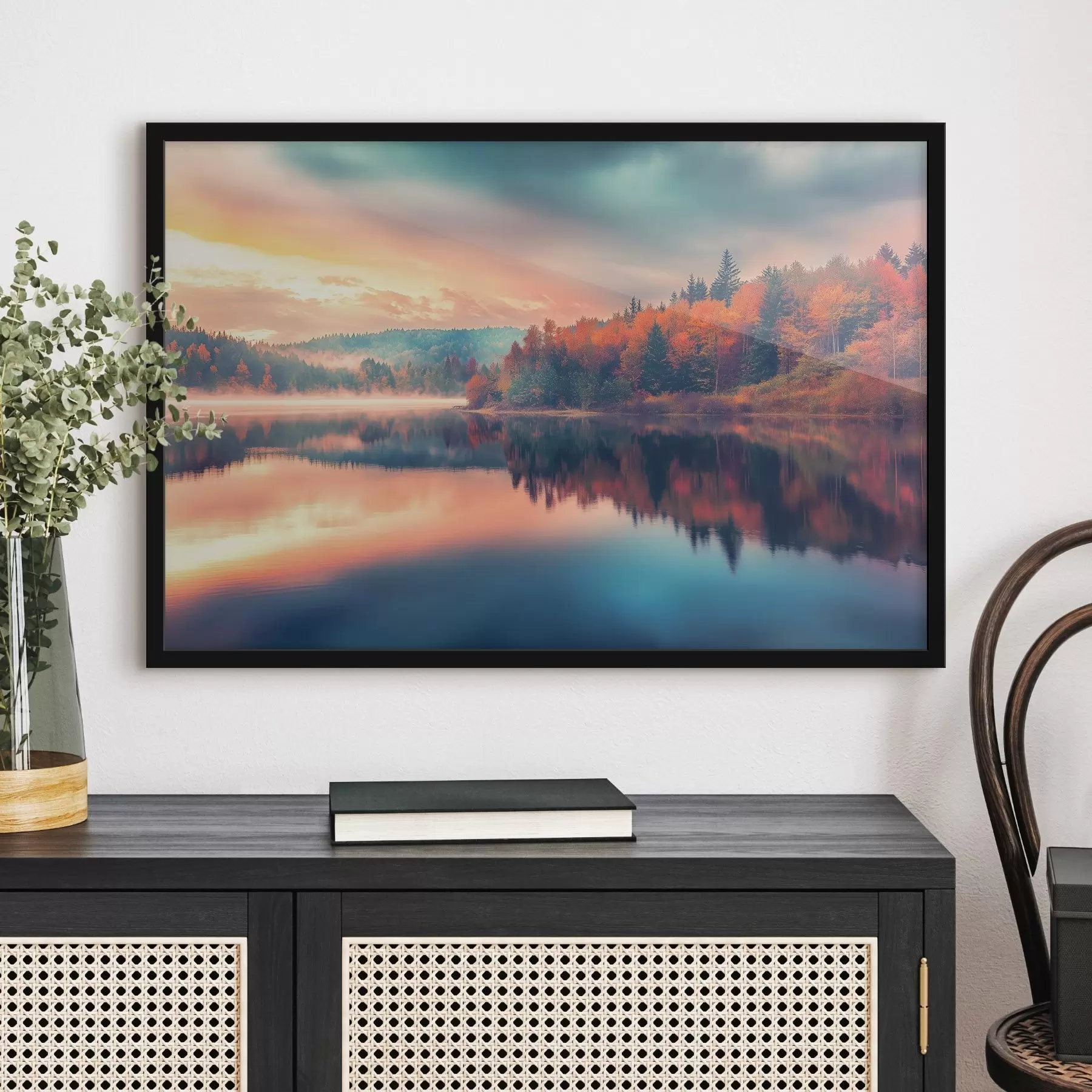 Fototapet Svítání na jezeře na podzim f43290