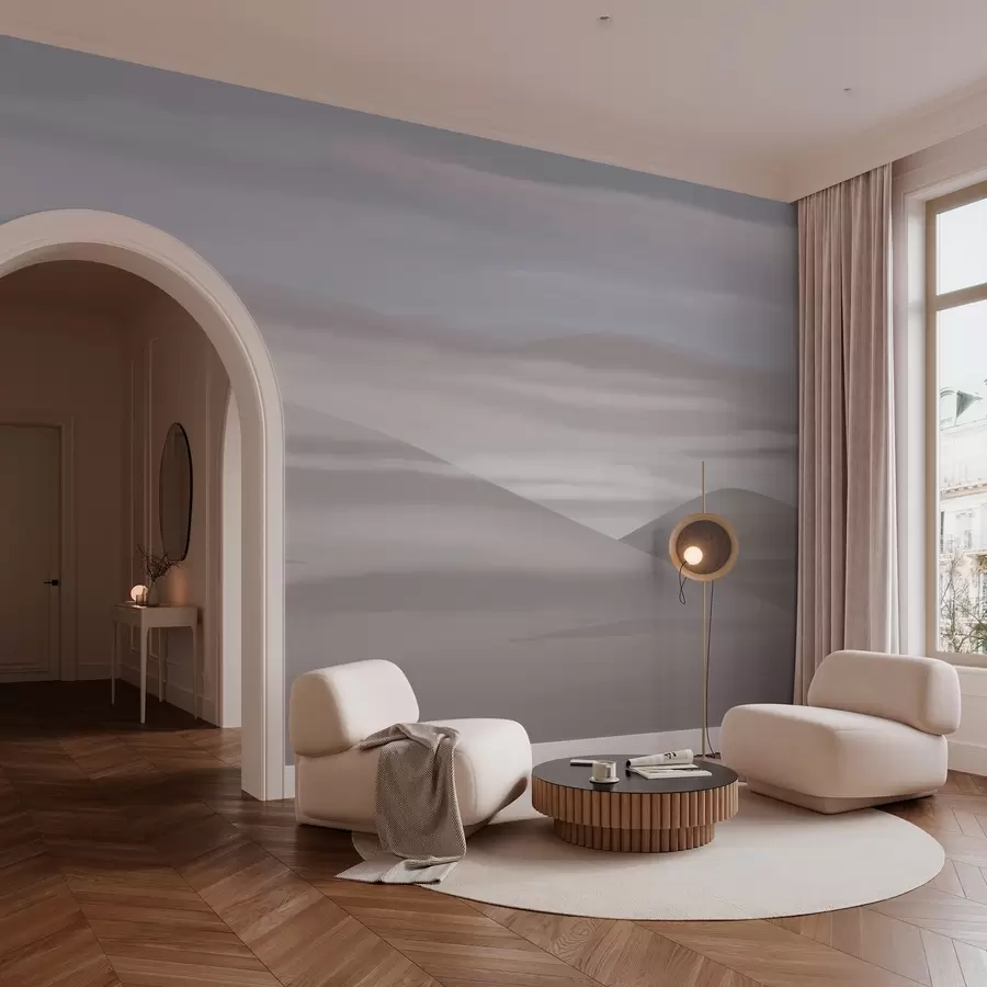 Fototapet Kopce a mraky, klidná krajina w03288