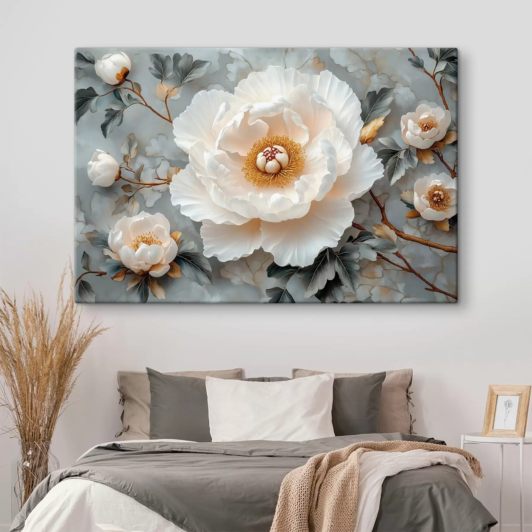 Obraz Nádherná pivoňka na pozadí listů a malých pivoněk Č. s43315