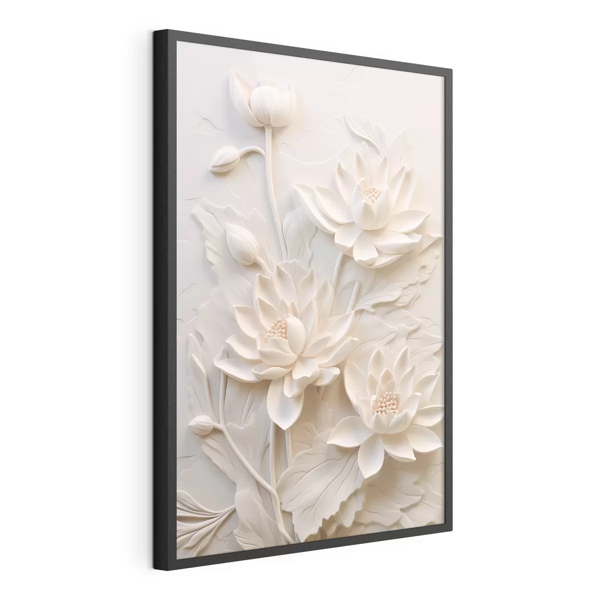 Poster Bílá lišta, imitace, květiny f43334