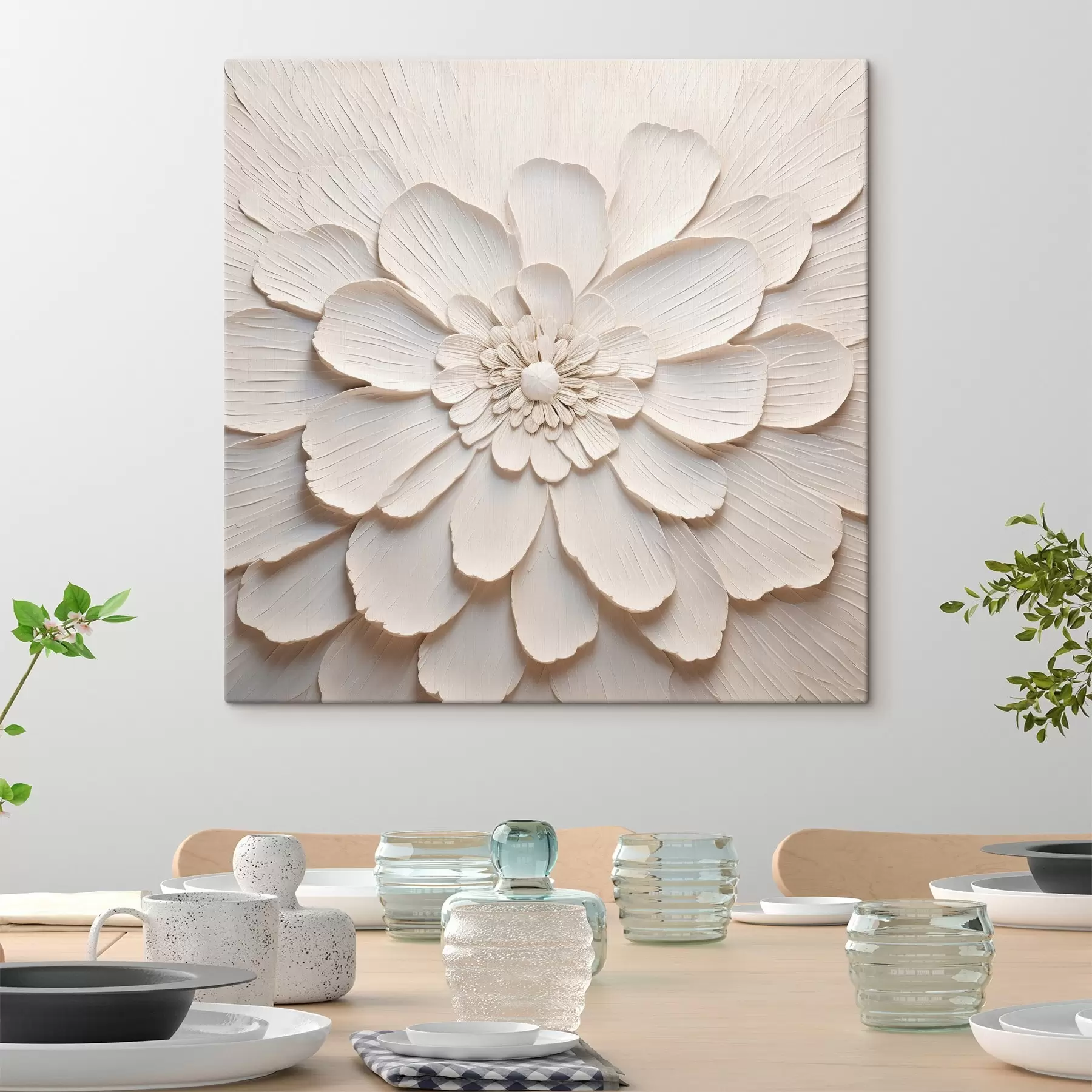 Obraz Velký bílý květ s objemnými okvětními lístky Č. s43364