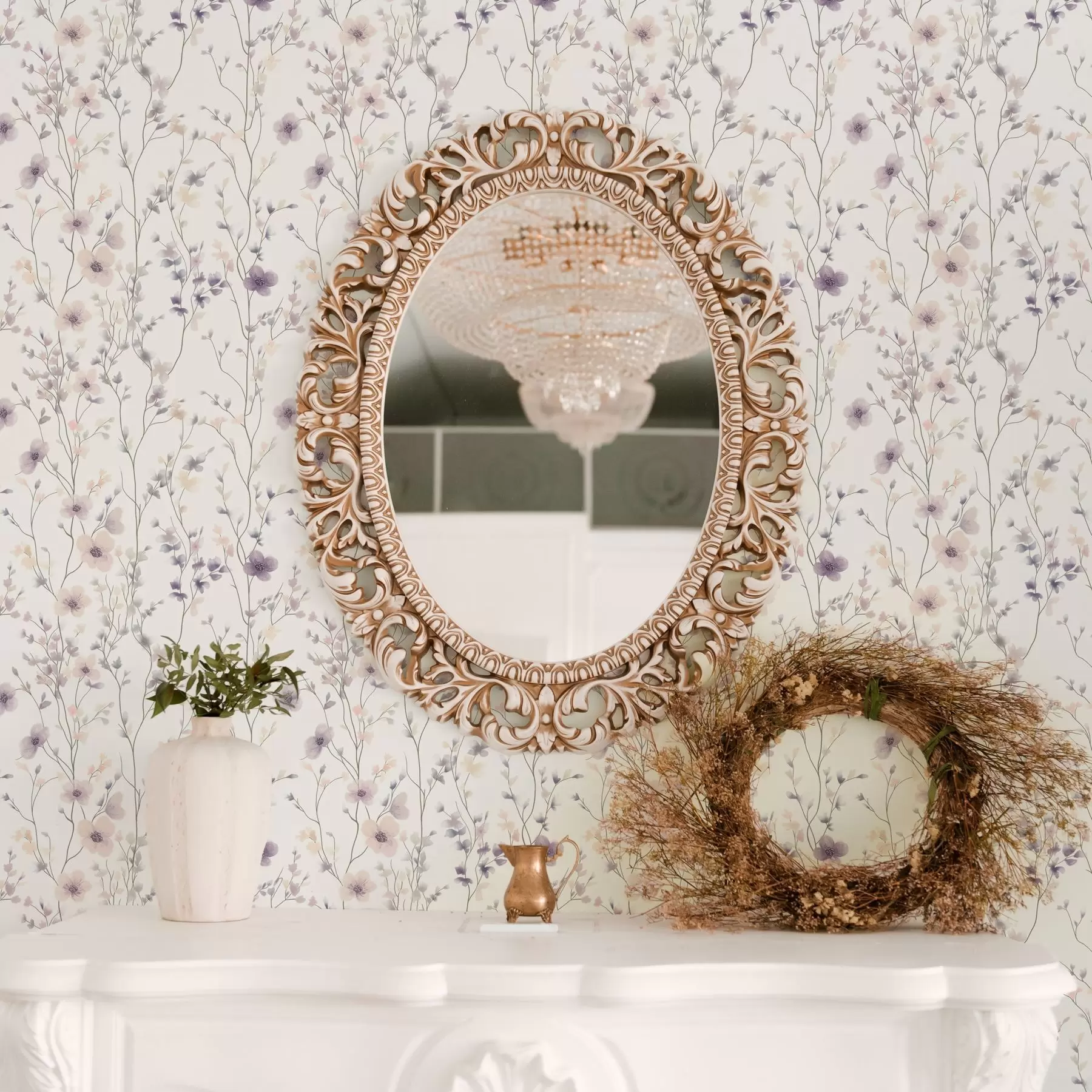 Fototapet Drobné divoké květiny s tenkými stonky na světlém pozadí a00003