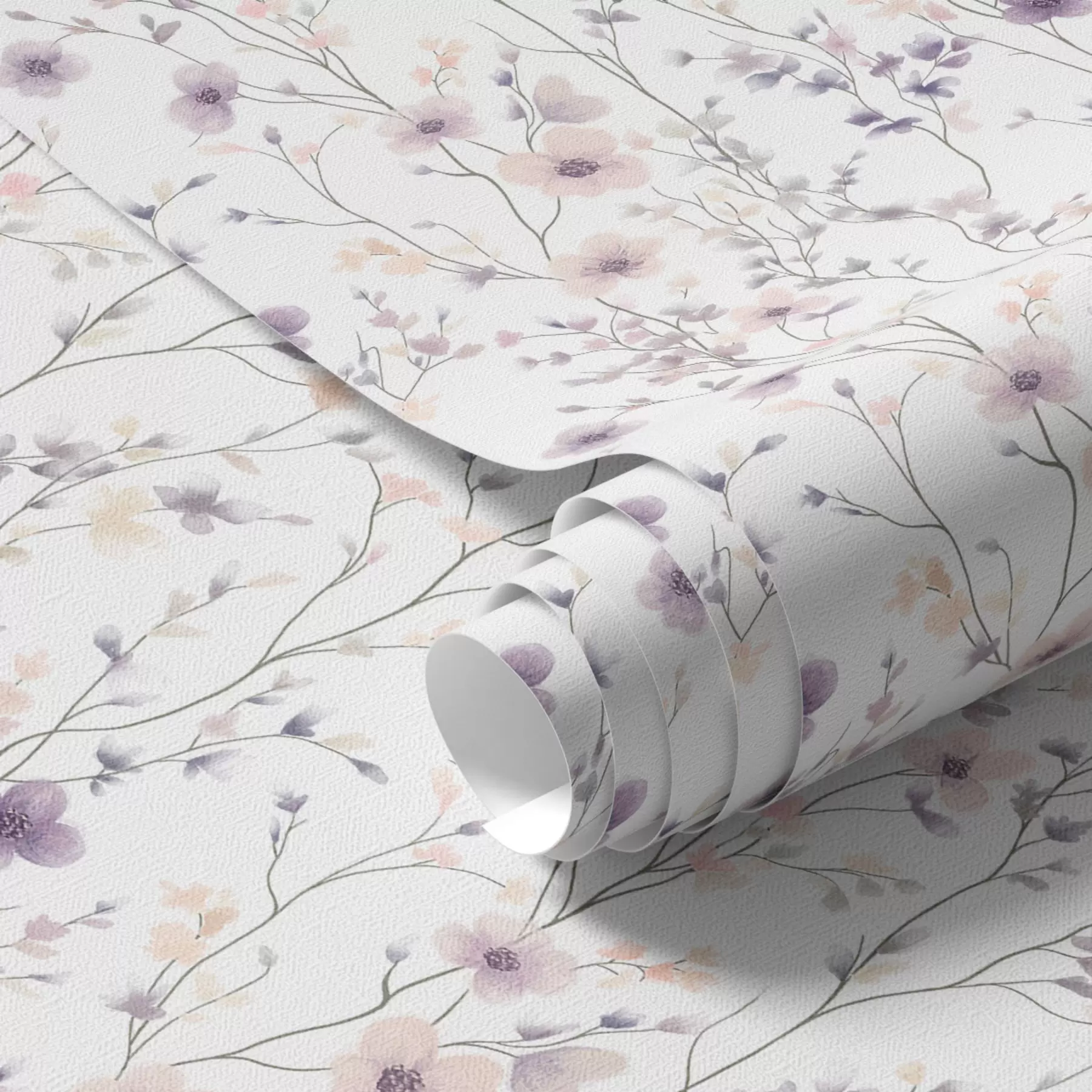 Fototapet Drobné divoké květiny s tenkými stonky na světlém pozadí a00003