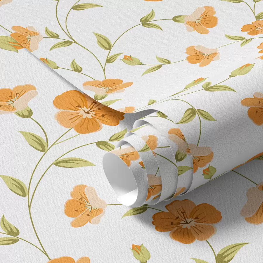 Fototapet Oranžové květy na bílém pozadí a00015