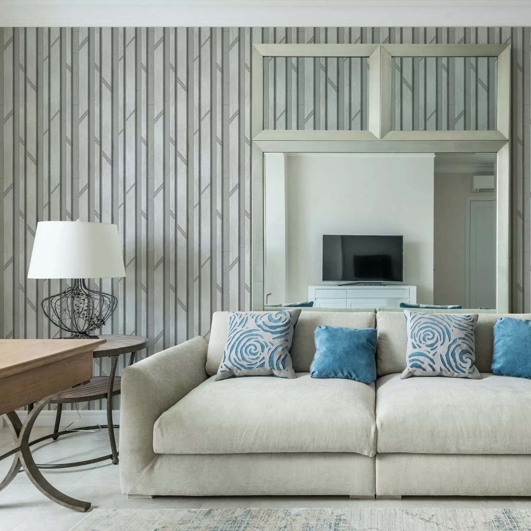 Fototapet Efekt dřevěného panelu ve světle šedé barvě a00055