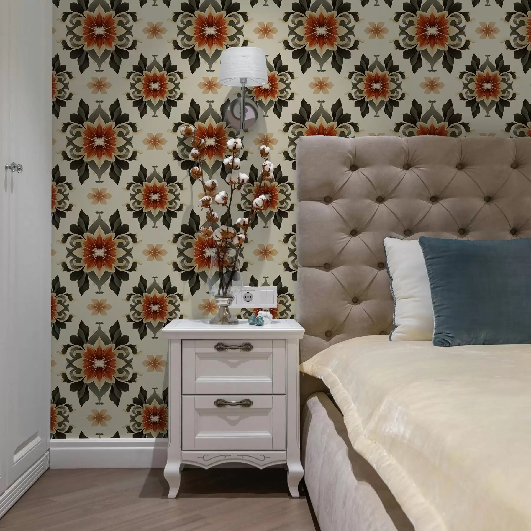 Fototapet Abstraktní světlý květinový vzor na světlém pozadí a00069v3