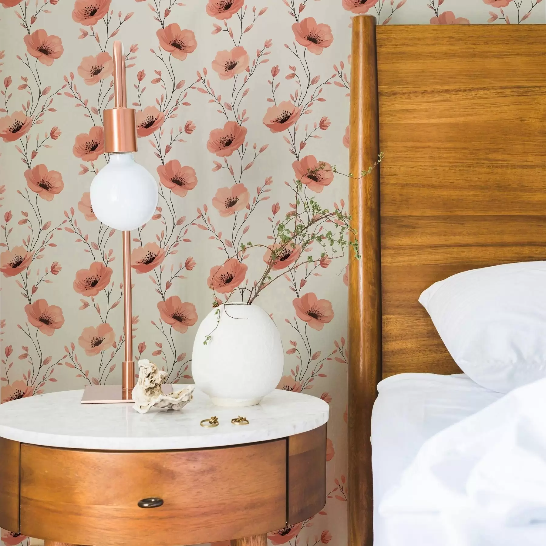 Fototapet Růžové máky na stoncích a00083