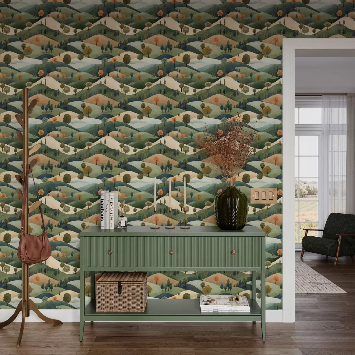 Tapety Zábavné kopce se stromy a00091