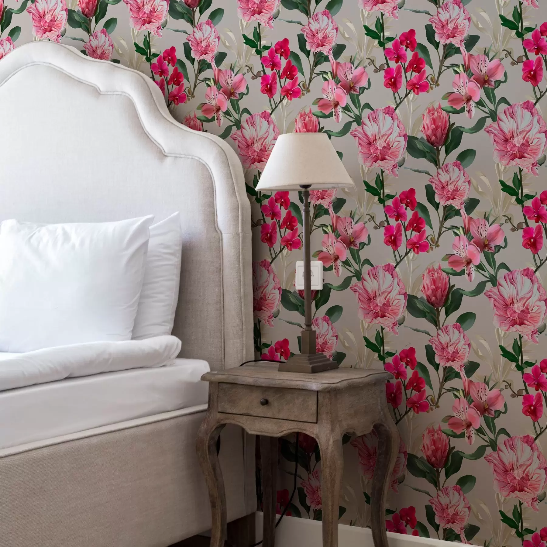 Fototapet Jemné růžové květy na světlém pozadí a00094