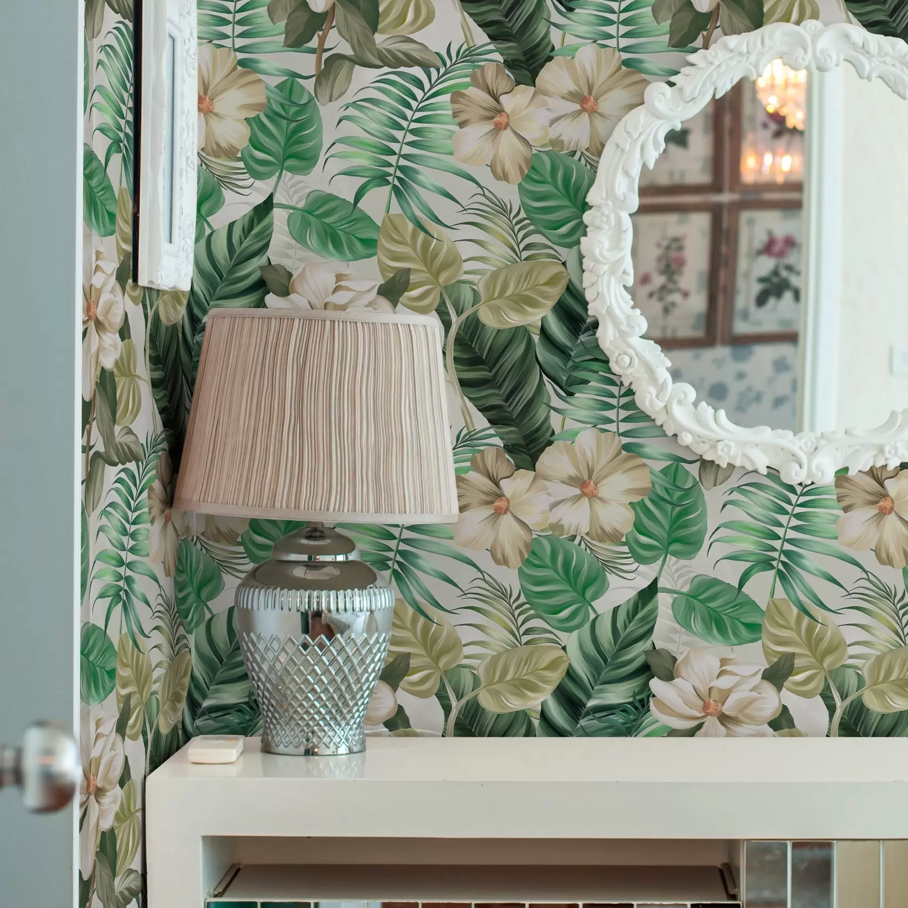 Fototapet Složení tropických květů a listů a00099