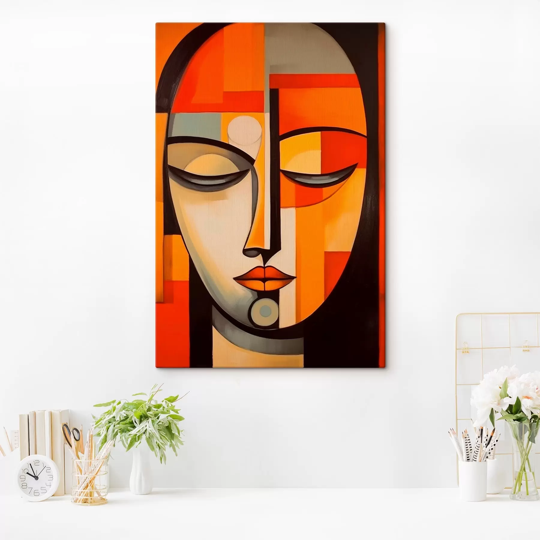 Fototapet Geometrický portrét v modernistickém stylu s43412