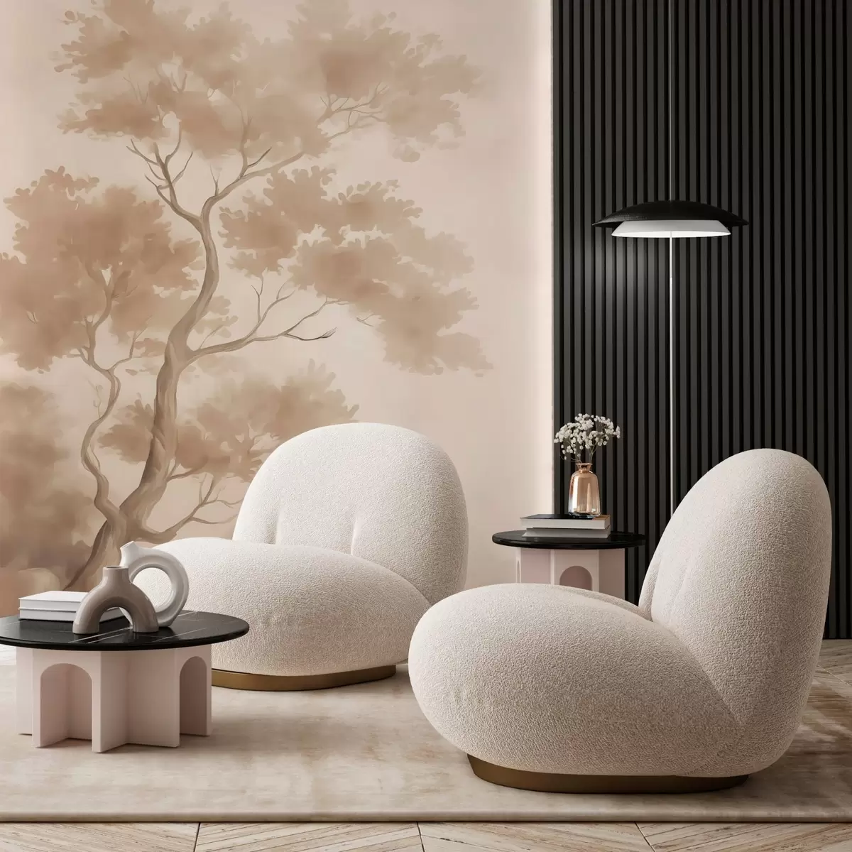 Fototapet Strom imitující rozmazaný akvarel w03471