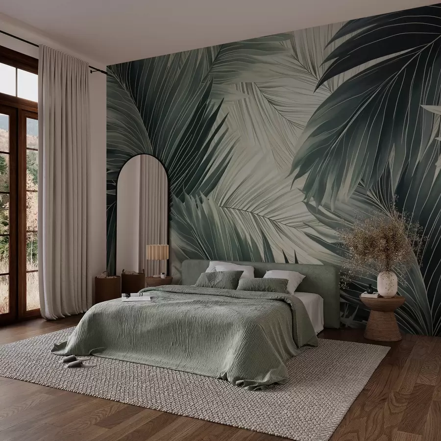 Fototapet Palmové listy s imitací textury w03467