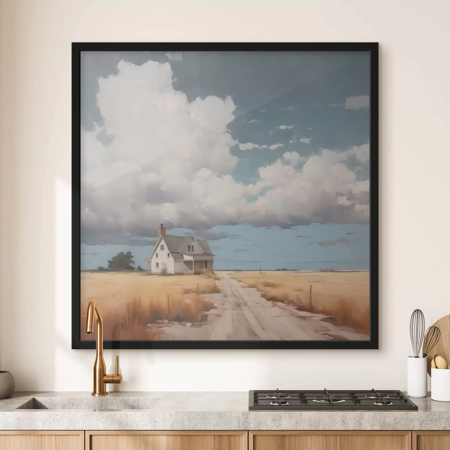 Obraz Dům v terénu imitace malby Č. f43440