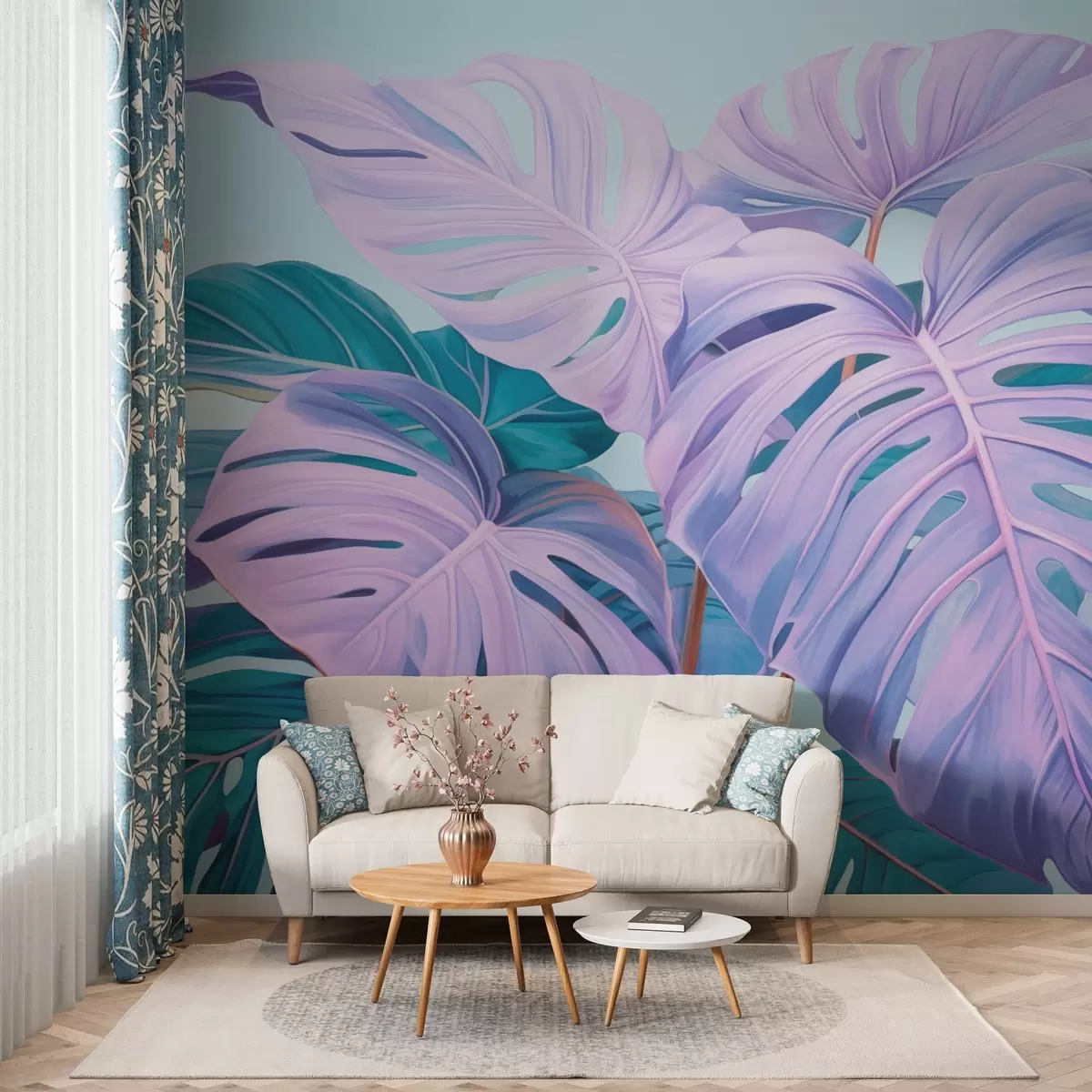 Fototapet Tropické listí v neonových barvách w03531