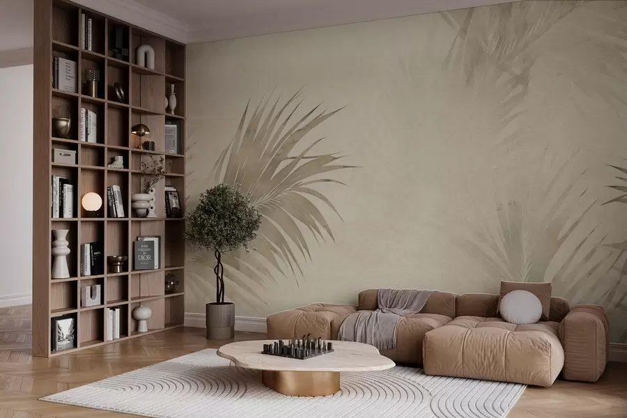 Fototapet Tropické listy v mlze ve stylu grunge w03534