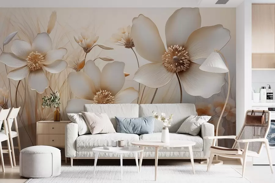 Fototapet Květinové umění v béžových tónech w08935