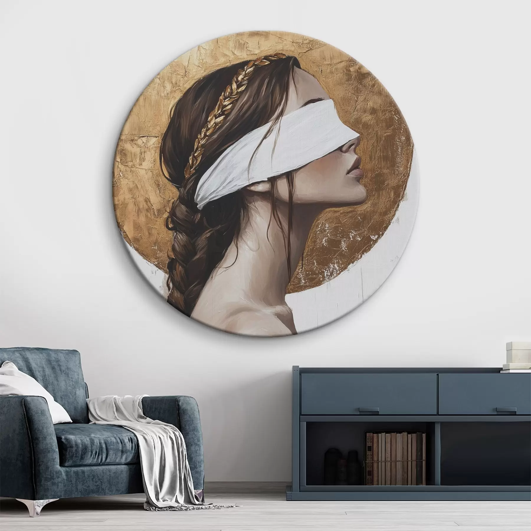 Obraz Žena s obvazem na očích, Řecko, kresba akrylem Č. r43502