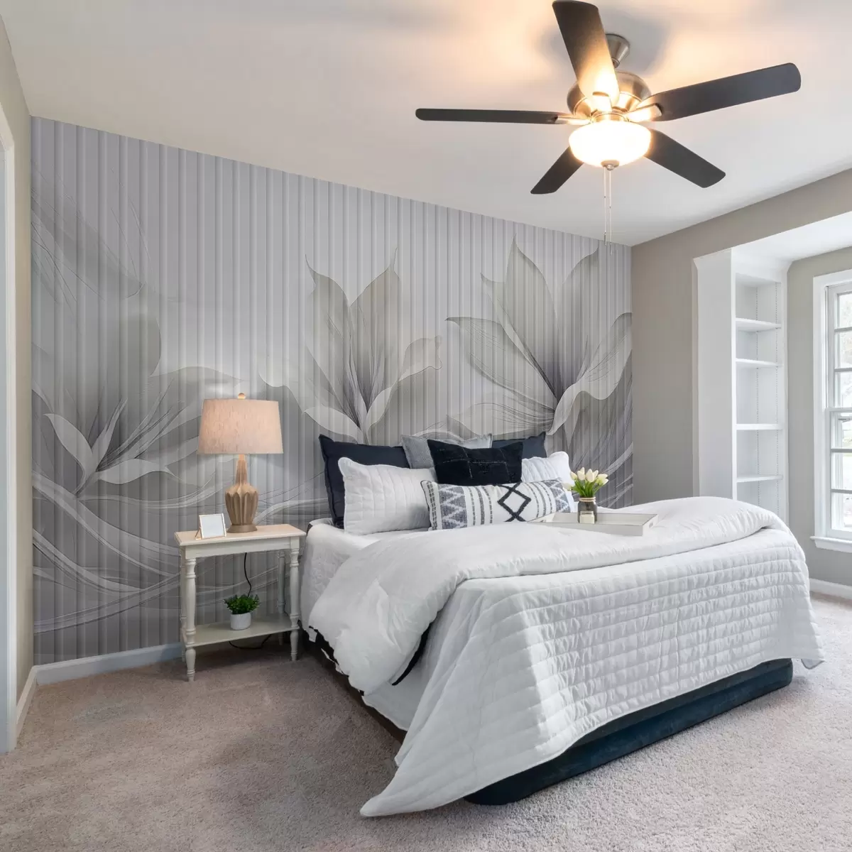 Fototapet Akvarelové abstraktní květiny za sklem w03563