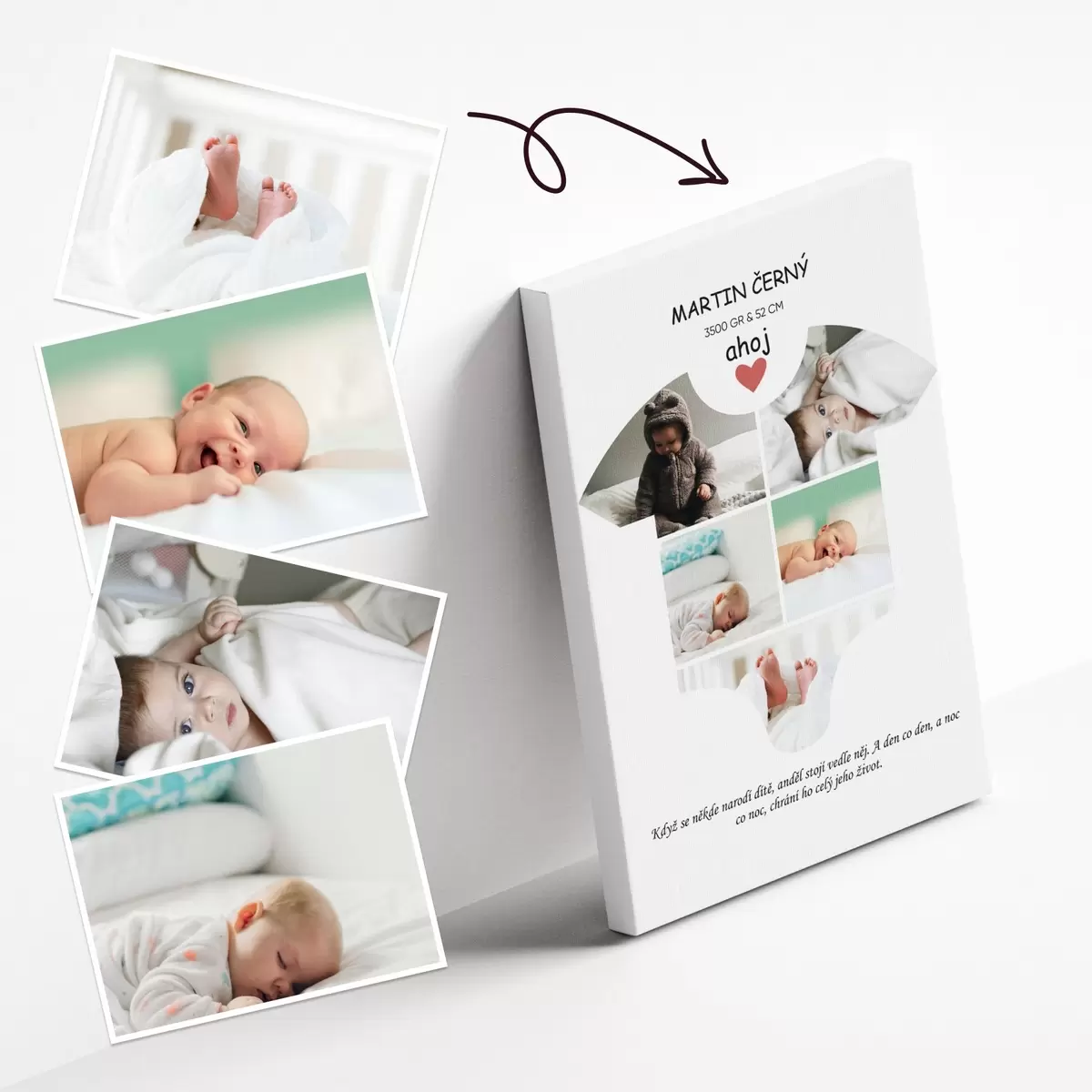 Obraz Koupit fotokoláž na plátno jako dárek Č. s43803