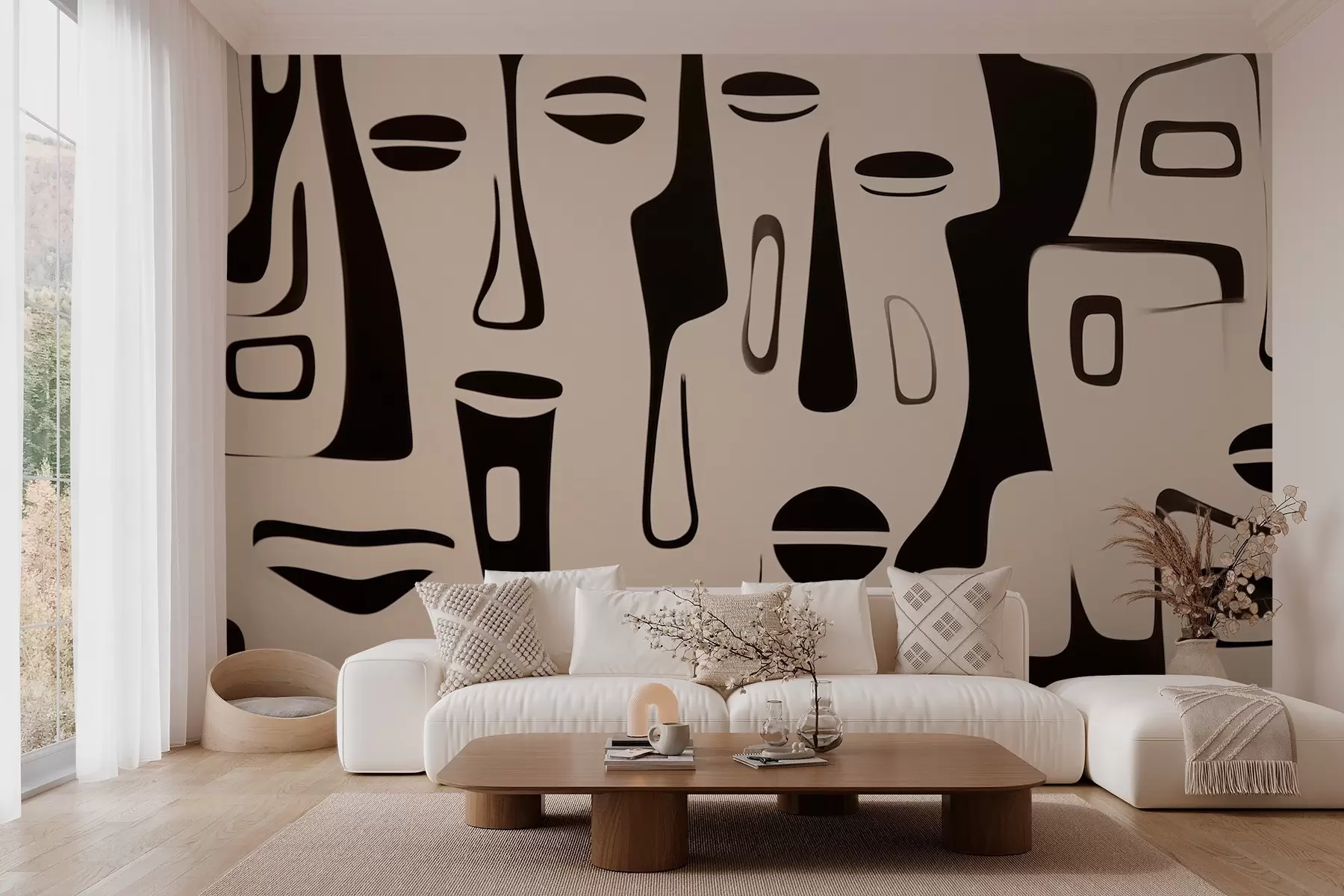 Fototapet Grafický obraz abstraktních tváří w03504