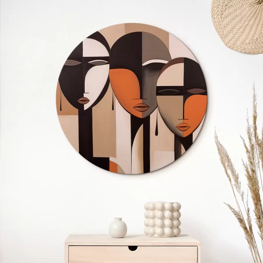 Obraz Abstraktní tváře v harmonických barvách Č. r43525