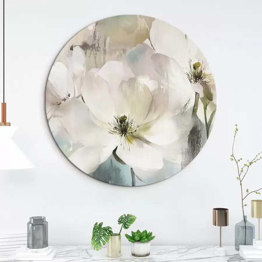 Obraz Bílé květy ve stylu olejových barev Č. r43903