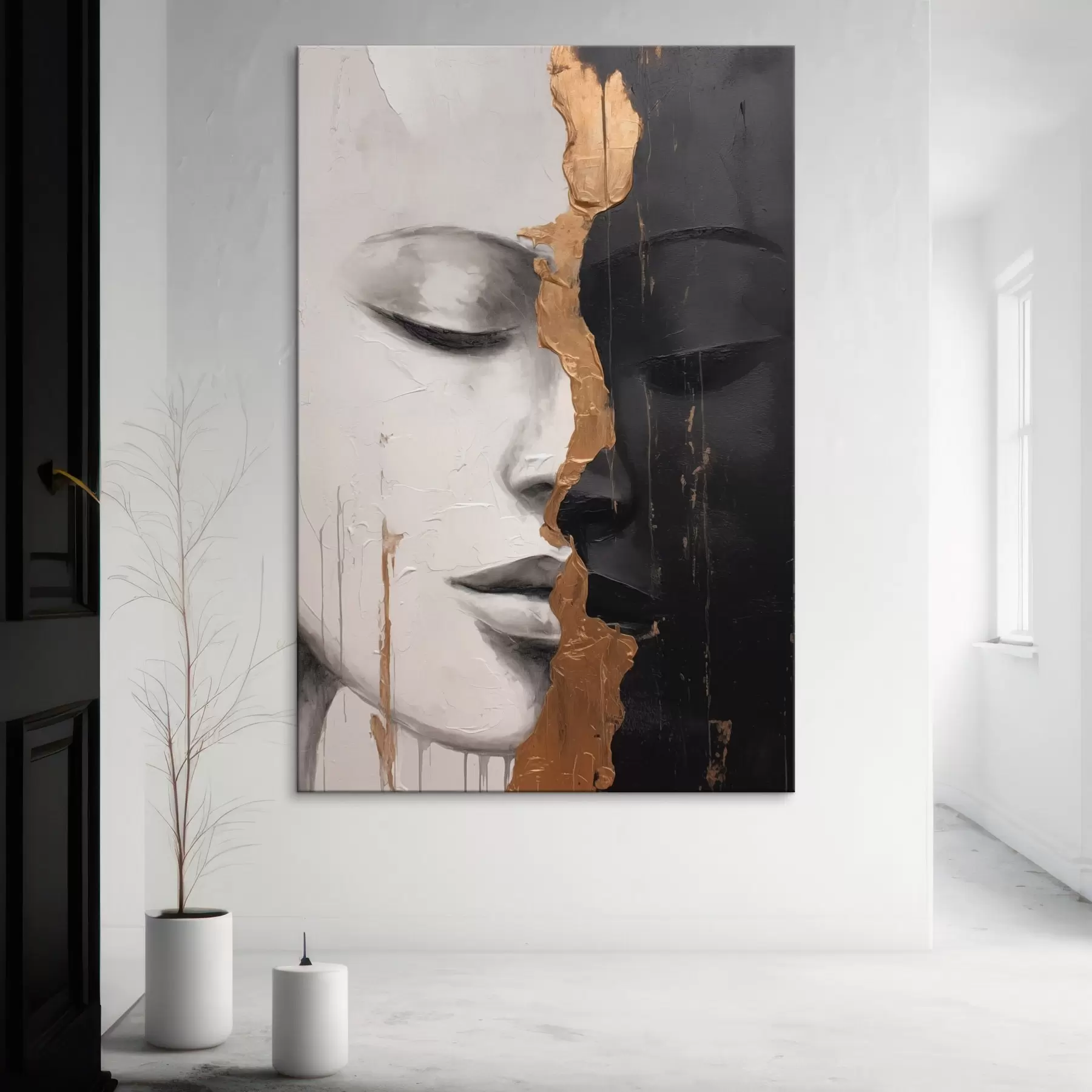 Fototapet Černobílé obličeje s43471