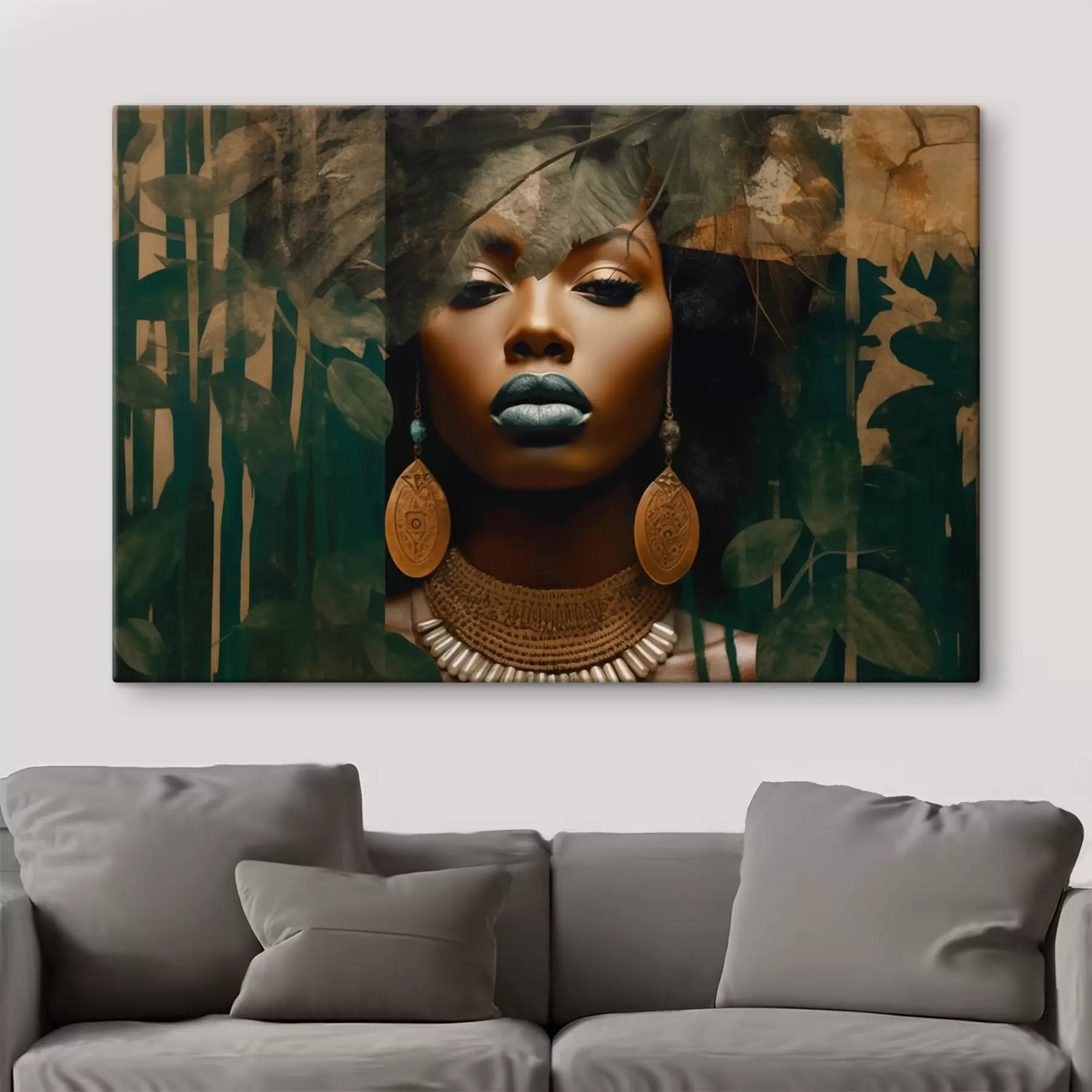 Obraz Dívčí tvář na abstraktním lesním pozadí Č. s43466