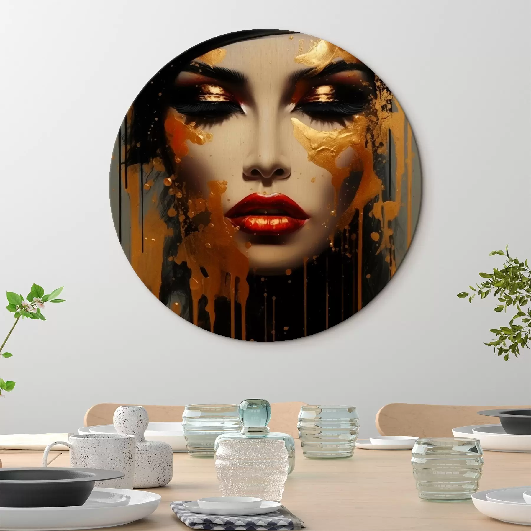 Obraz Dívčí obličej se žlutou barvou Č. r43468