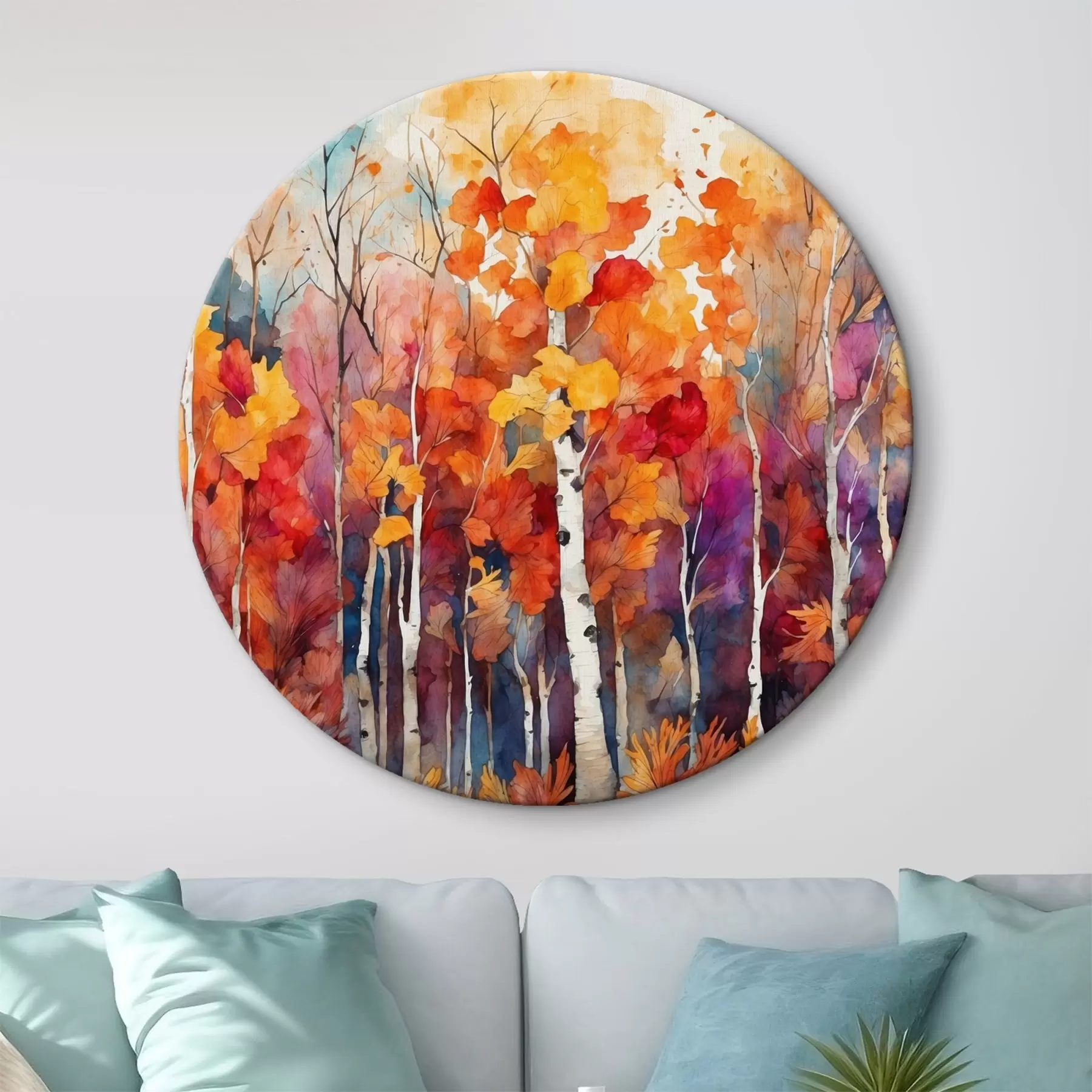 Obraz Březový les ve stylu akvarelové malby Č. r43447